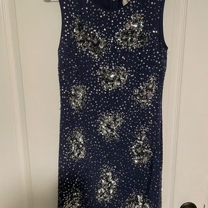 Badgley Mischka Size 2 Blue Sequined Dress. Excellent Condition. Worn once.